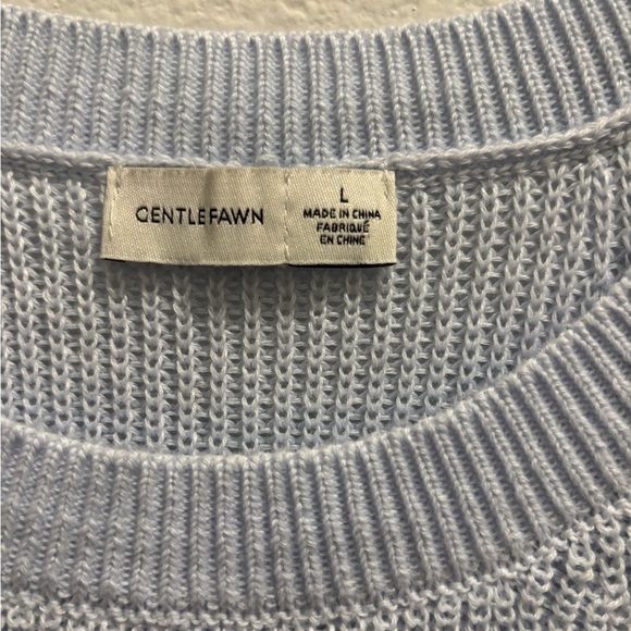 Gentle Fawn, blue halter sweater top, size L - Picture 3 of 6